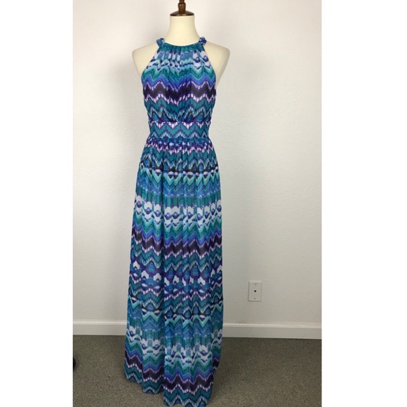 Eliza J Dresses & Skirts - Eliza J Print Neck Tie Maxi Lined Dress